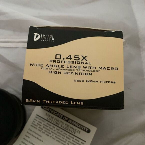 Digital 0.45X 58MM Professional Wide Angle Lens - Picture 3 of 6